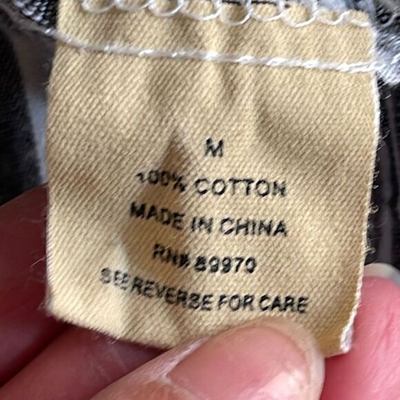 Love Notes Womens Button Up Top Blouse Striped Peplum Long Sleeve Gray Medium - Picture 6 of 9